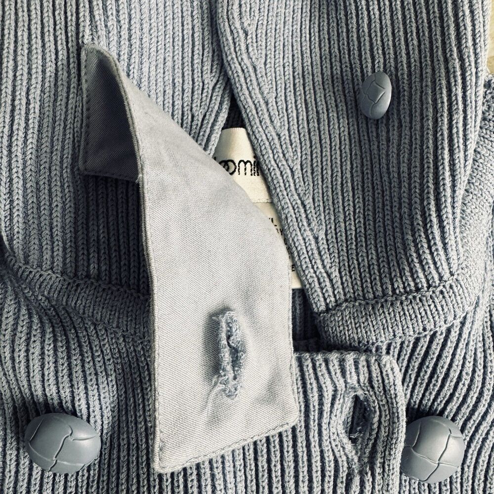 Bloomingdales Reverse Button Cardigan Sweater XL Sunflower Blue Pockets Womens - Picture 7 of 9